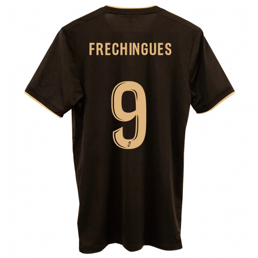 גברים Léo Frechingues #9 כחול אדום הרחק ג'רזי 2025/26 חולצה קצרה