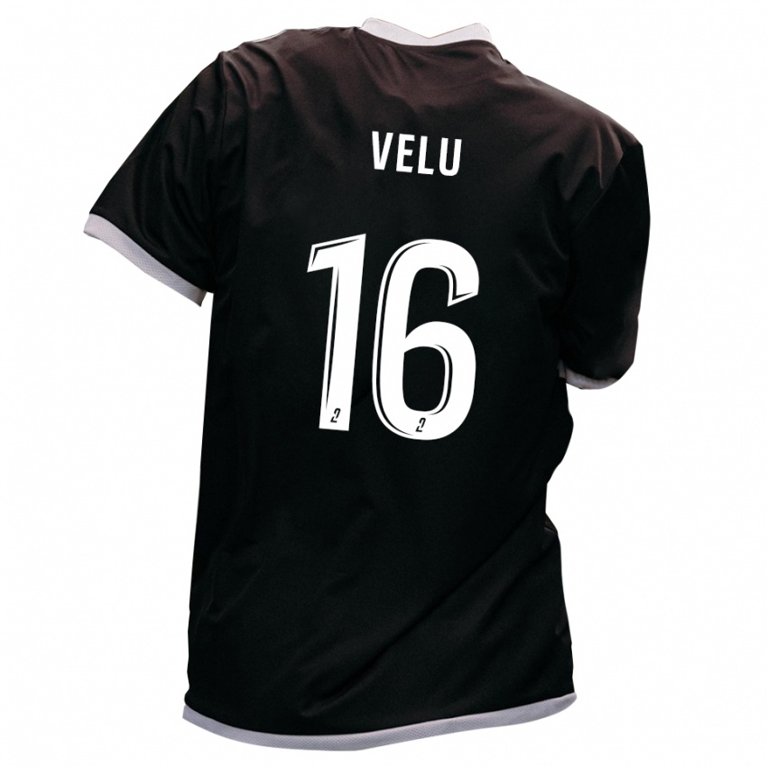 גברים Lukas Velu #16 שחור זהב הרחק ג'רזי 2025/26 חולצה קצרה