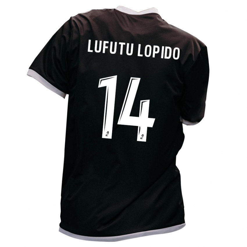 גברים Brooklyn Lufutu Lopido #14 שחור זהב הרחק ג'רזי 2025/26 חולצה קצרה