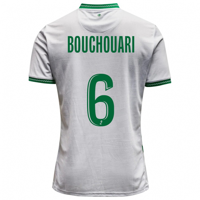 גברים בנז'מן בושוארי #6 לבן ירוק הרחק ג'רזי 2025/26 חולצה קצרה