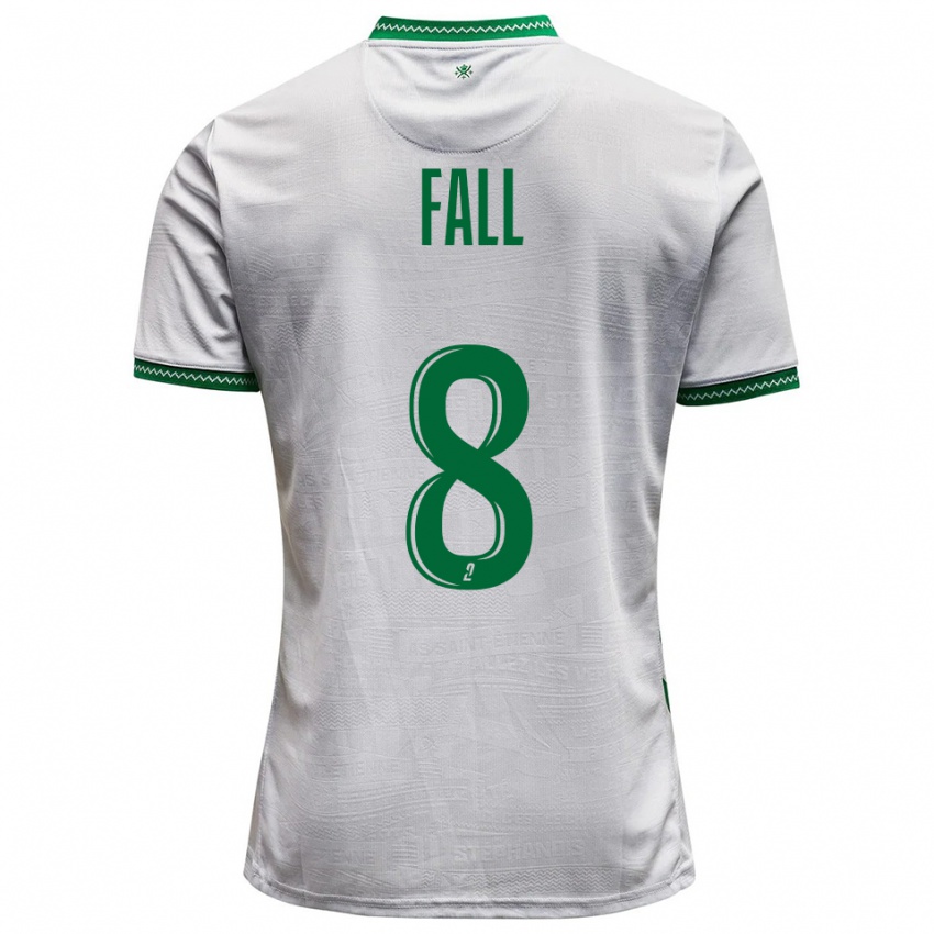 גברים Cheikh Fall #8 לבן ירוק הרחק ג'רזי 2025/26 חולצה קצרה