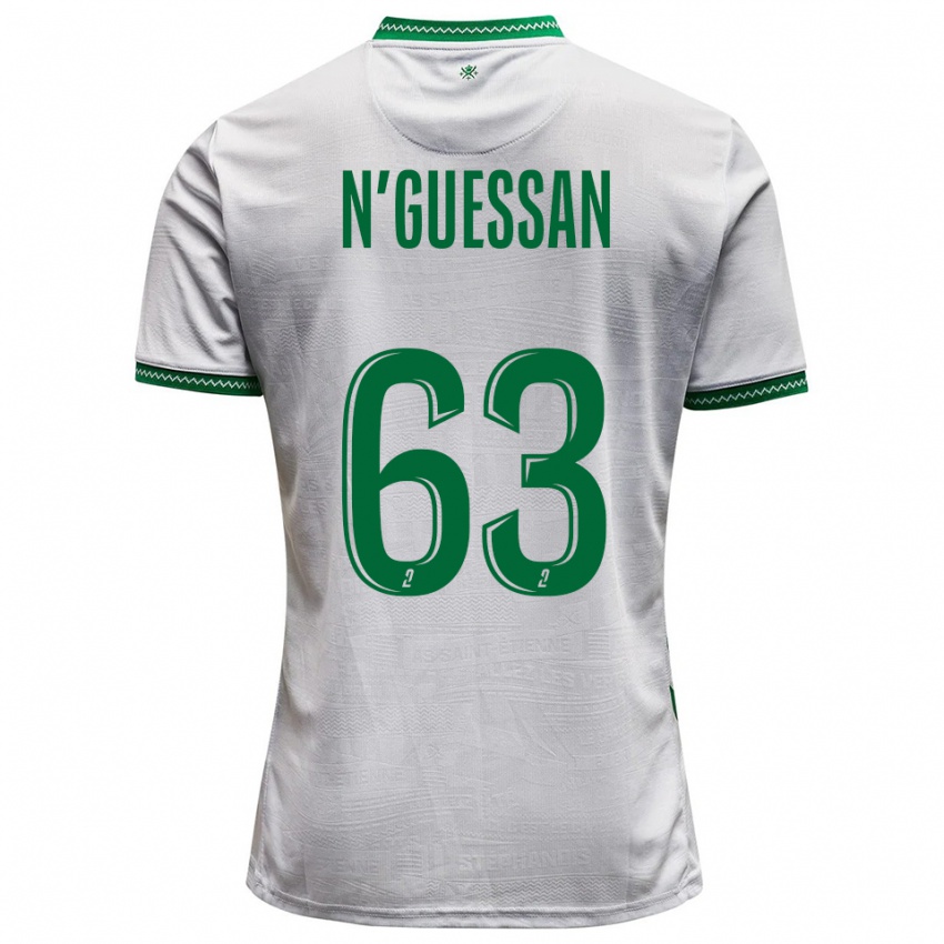 גברים Djylian N'guessan #63 לבן ירוק הרחק ג'רזי 2025/26 חולצה קצרה
