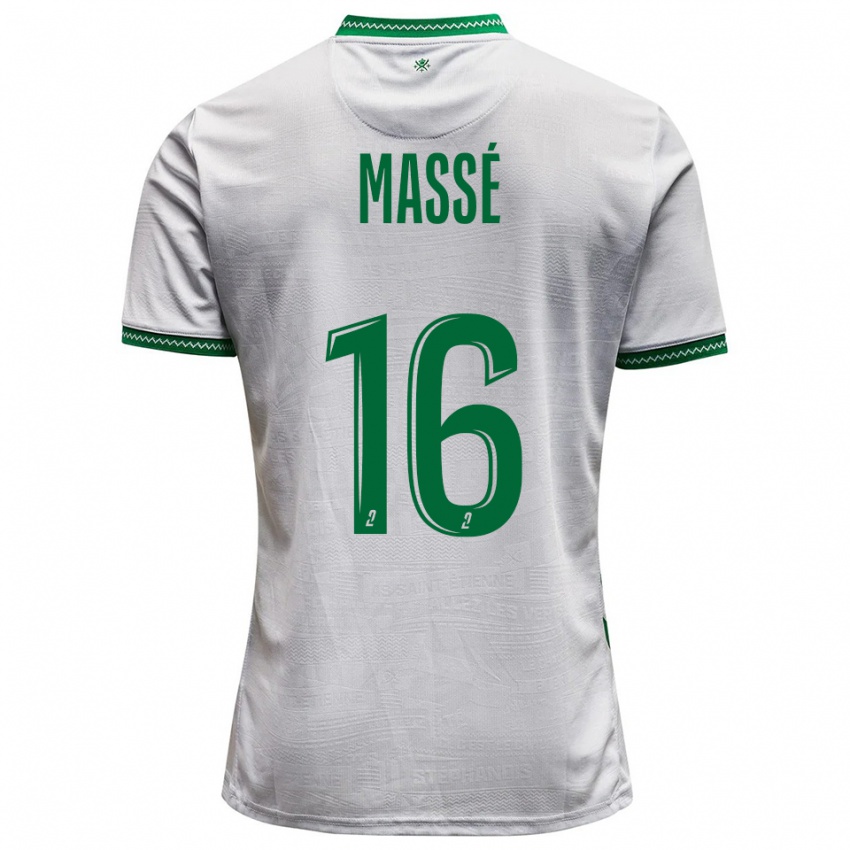 גברים Maël Massé #16 לבן ירוק הרחק ג'רזי 2025/26 חולצה קצרה