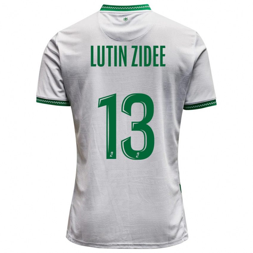 גברים Medhy Lutin Zidee #13 לבן ירוק הרחק ג'רזי 2025/26 חולצה קצרה