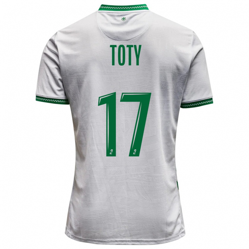 גברים Mylan Toty #17 לבן ירוק הרחק ג'רזי 2025/26 חולצה קצרה