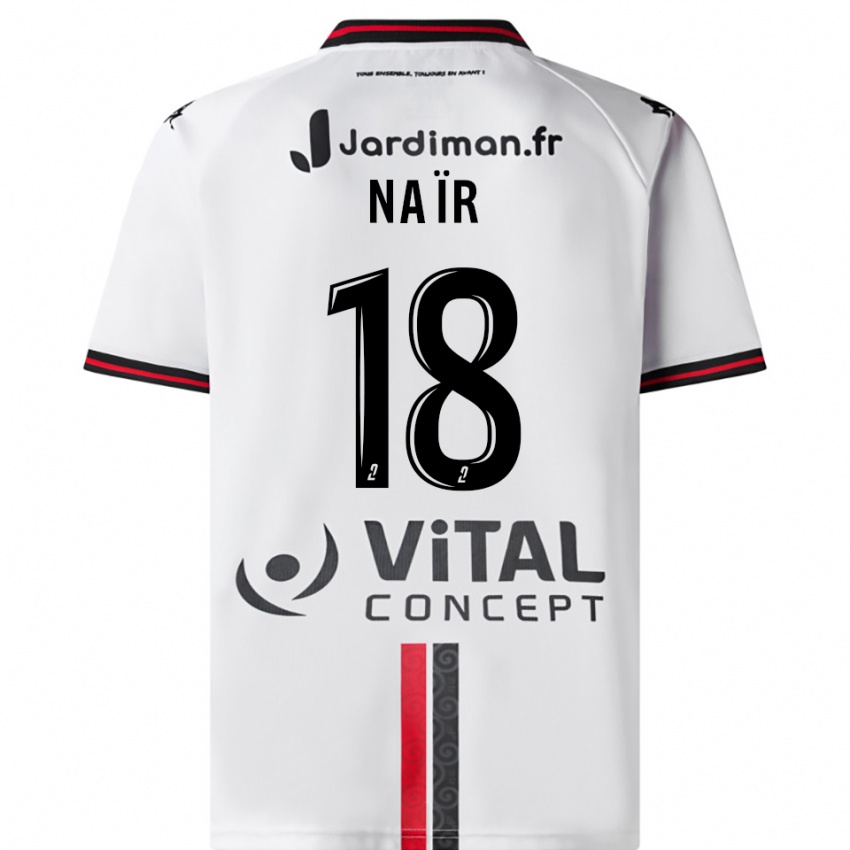 גברים סוהאיב נאיר #18 לבן אדום הרחק ג'רזי 2025/26 חולצה קצרה