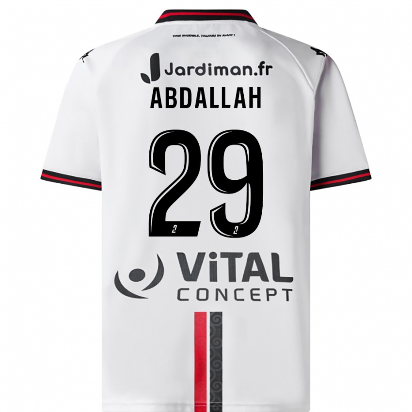 גברים עבדל-חכים עבדאללה #29 לבן אדום הרחק ג'רזי 2025/26 חולצה קצרה