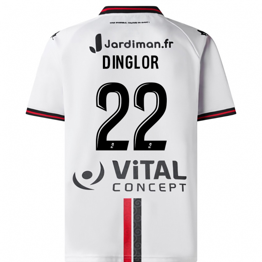 גברים Elodie Dinglor #22 לבן אדום הרחק ג'רזי 2025/26 חולצה קצרה