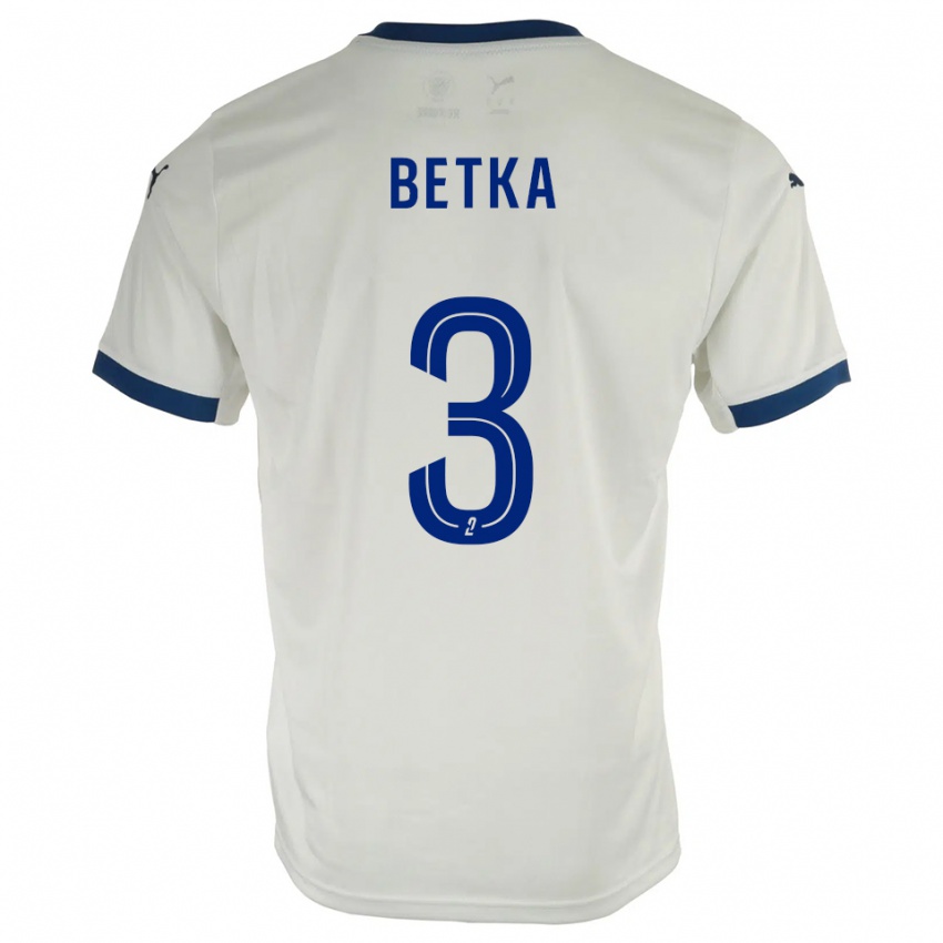 גברים Naël Betka #3 לבן כחול הרחק ג'רזי 2025/26 חולצה קצרה