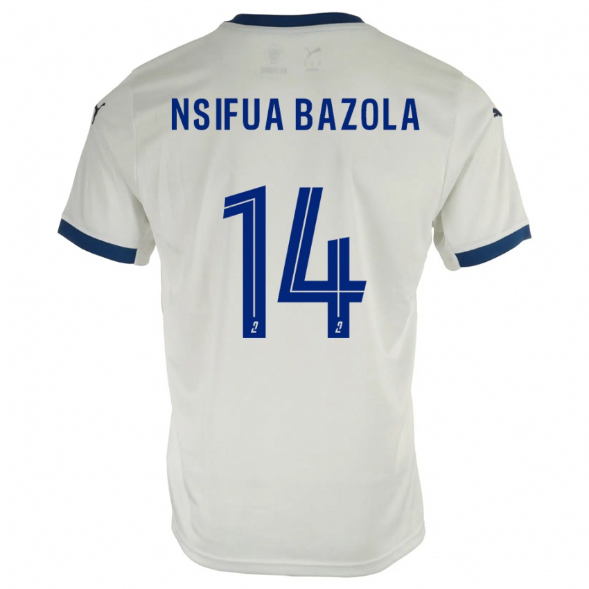 גברים Preston Nsifua Bazola #14 לבן כחול הרחק ג'רזי 2025/26 חולצה קצרה