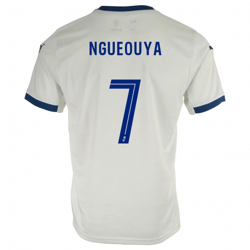 גברים Anthony Ngueouya #7 לבן כחול הרחק ג'רזי 2025/26 חולצה קצרה