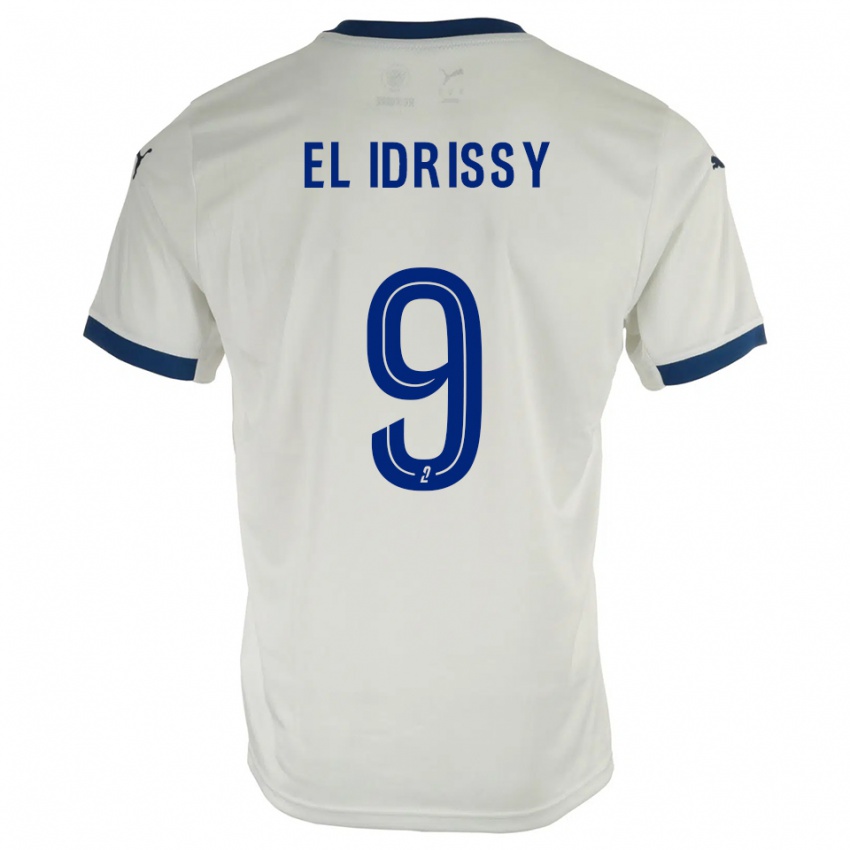 גברים Mounaïm El Idrissy #9 לבן כחול הרחק ג'רזי 2025/26 חולצה קצרה