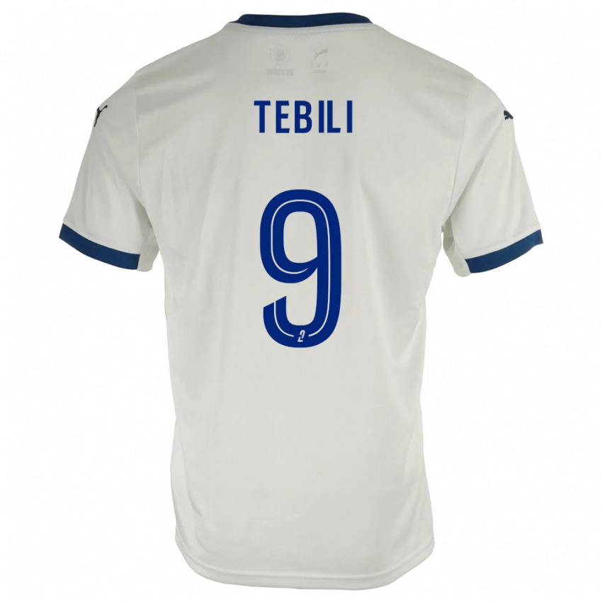 גברים David Tebili #9 לבן כחול הרחק ג'רזי 2025/26 חולצה קצרה