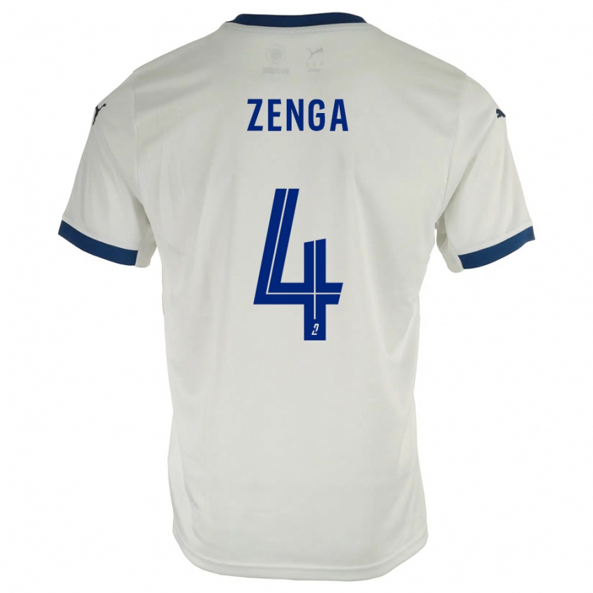 גברים פרסטון זנגה #4 לבן כחול הרחק ג'רזי 2025/26 חולצה קצרה