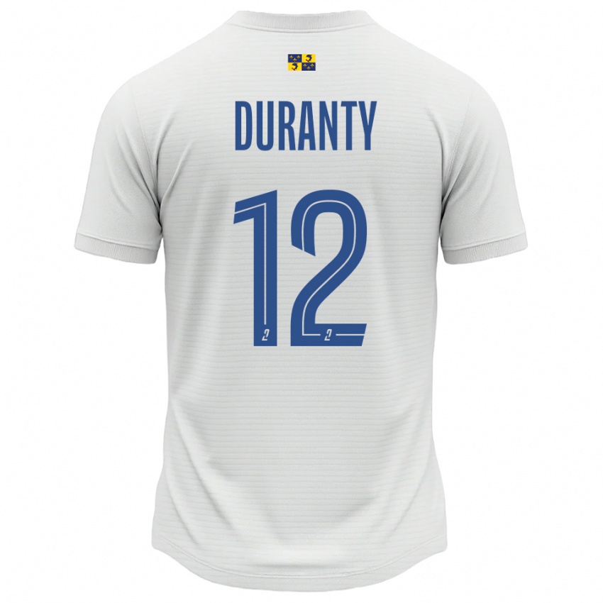 גברים אודרי דוראנטי #12 לבן כחול הרחק ג'רזי 2025/26 חולצה קצרה