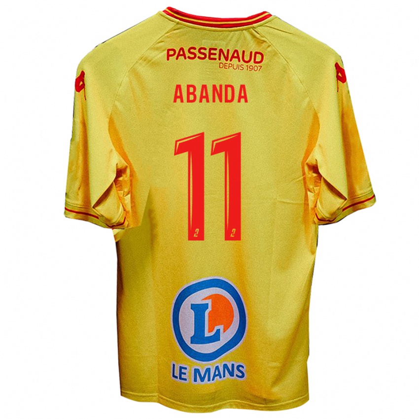 גברים Leroy Abanda #11 צהוב הרחק ג'רזי 2025/26 חולצה קצרה