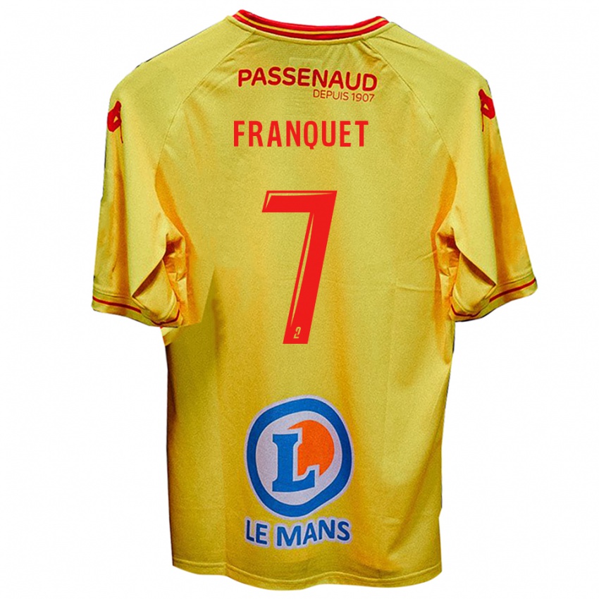 גברים Tayson Franquet #7 צהוב הרחק ג'רזי 2025/26 חולצה קצרה