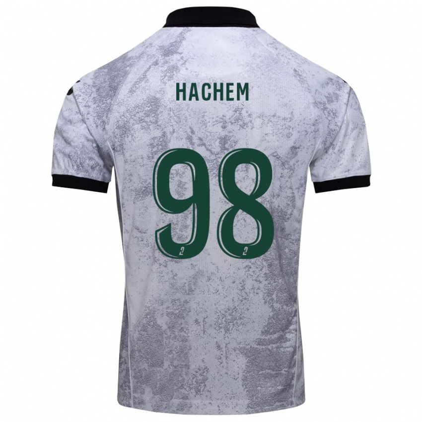 גברים ריאד האשם #98 לבן שחור הרחק ג'רזי 2025/26 חולצה קצרה