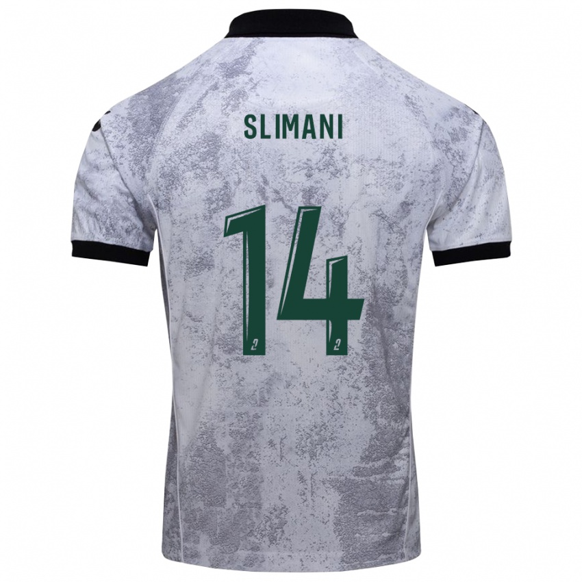 גברים ריאן סלימאני #14 לבן שחור הרחק ג'רזי 2025/26 חולצה קצרה