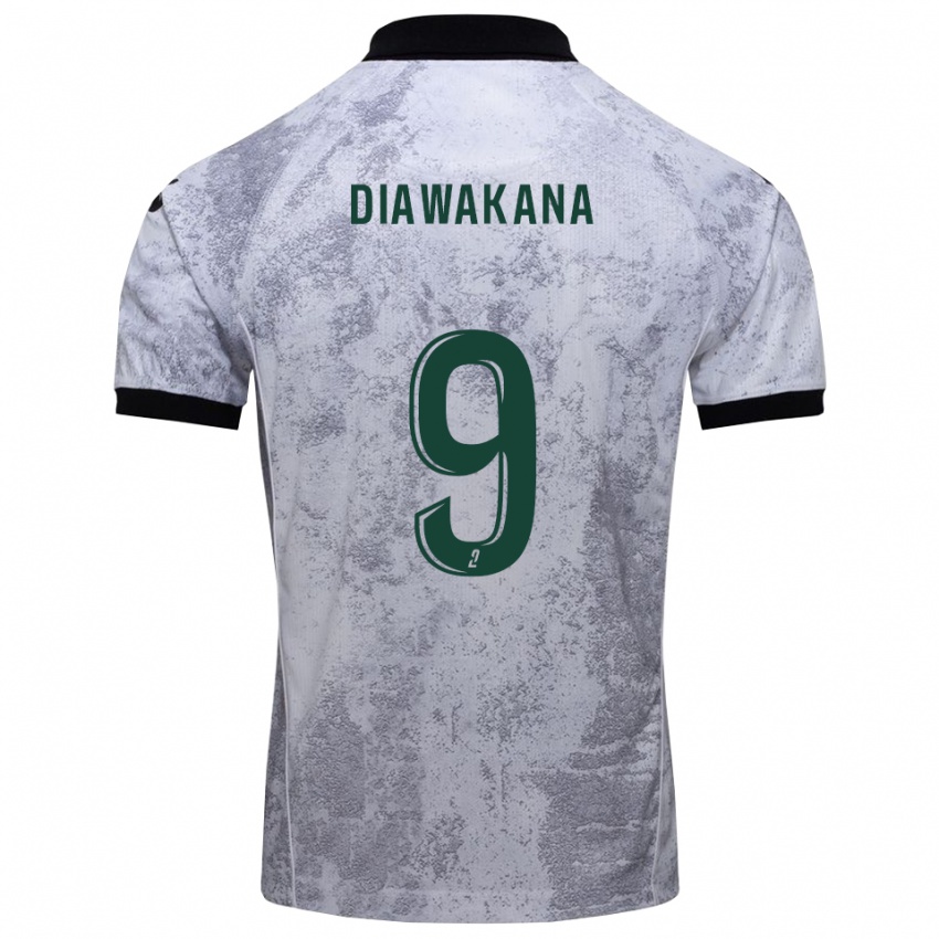גברים Malik Diawakana #9 לבן שחור הרחק ג'רזי 2025/26 חולצה קצרה