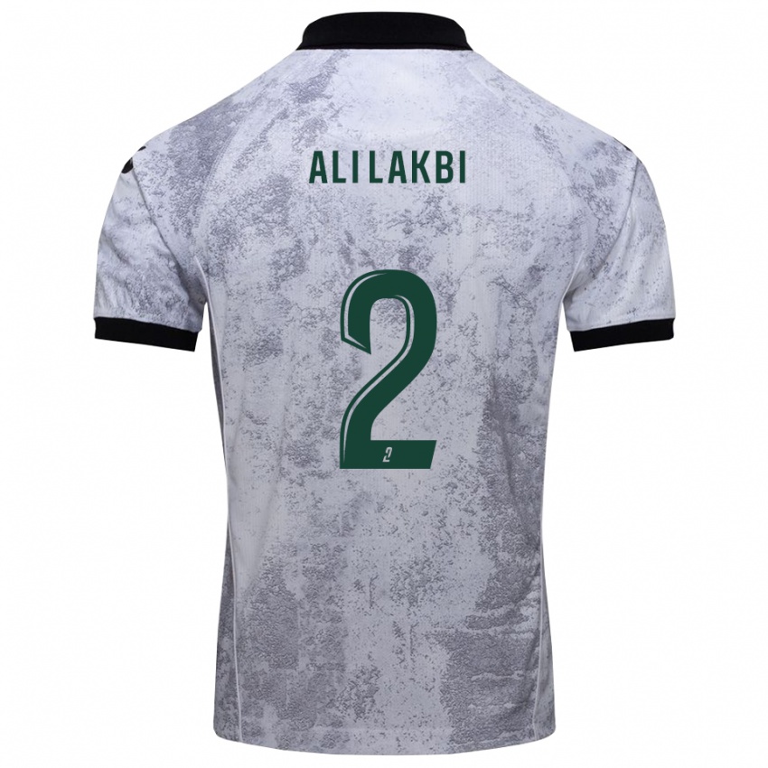 גברים Mohamed Ali Lakbi #2 לבן שחור הרחק ג'רזי 2025/26 חולצה קצרה