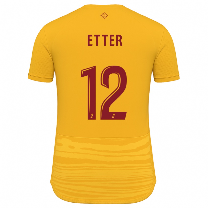 גברים Nans Etter #12 כתום בורדו הרחק ג'רזי 2025/26 חולצה קצרה
