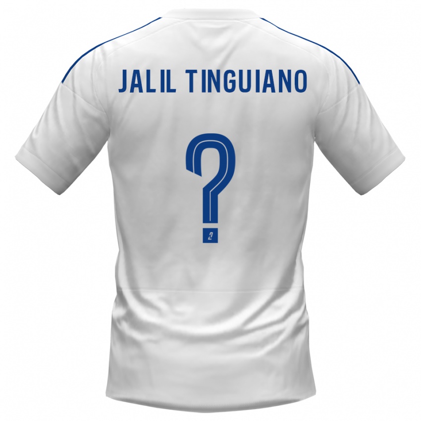 גברים Abdoul Jalil Tinguiano #0 לבן כחול הרחק ג'רזי 2025/26 חולצה קצרה