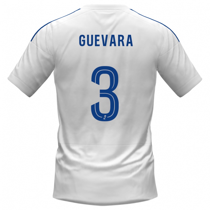 גברים Juan Guevara #3 לבן כחול הרחק ג'רזי 2025/26 חולצה קצרה