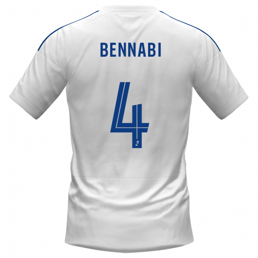 גברים Rayan Bennabi #4 לבן כחול הרחק ג'רזי 2025/26 חולצה קצרה