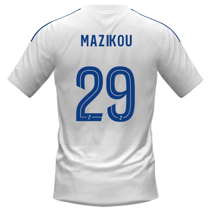 גברים Steevy Mazikou #29 לבן כחול הרחק ג'רזי 2025/26 חולצה קצרה