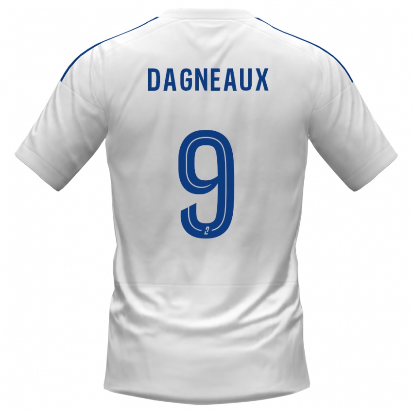 גברים Charlie Dagneaux #9 לבן כחול הרחק ג'רזי 2025/26 חולצה קצרה