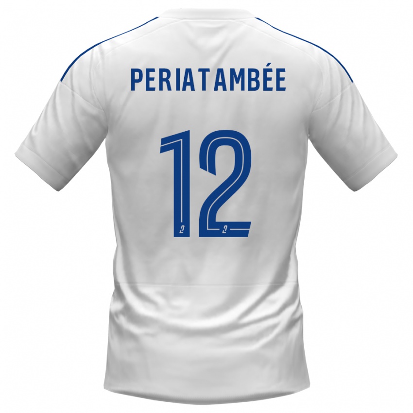 גברים Tanis Periatambée #12 לבן כחול הרחק ג'רזי 2025/26 חולצה קצרה