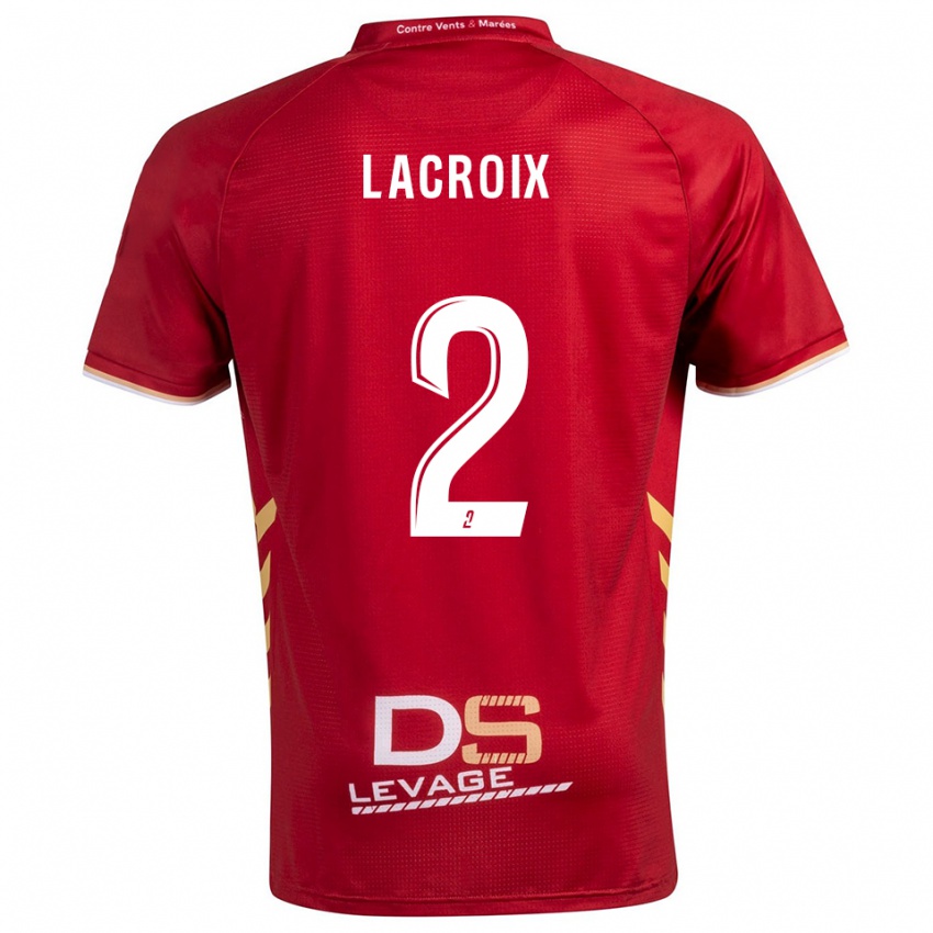 גברים Loïs Lacroix #2 בורדו זהב הרחק ג'רזי 2025/26 חולצה קצרה