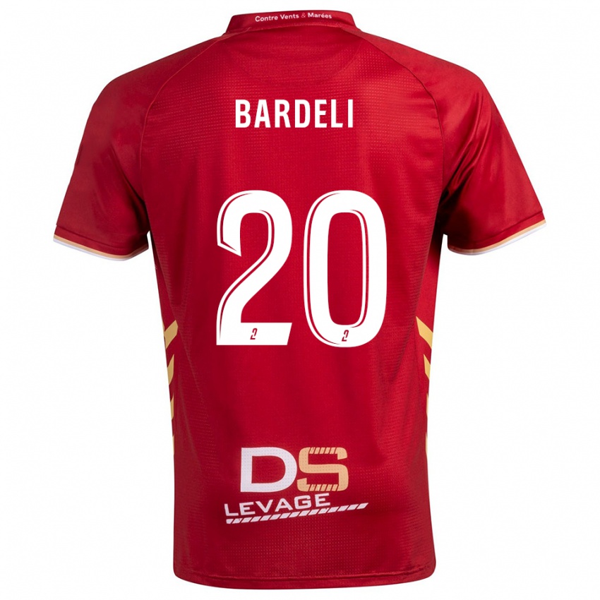 גברים אנזו בורדלי #20 בורדו זהב הרחק ג'רזי 2025/26 חולצה קצרה