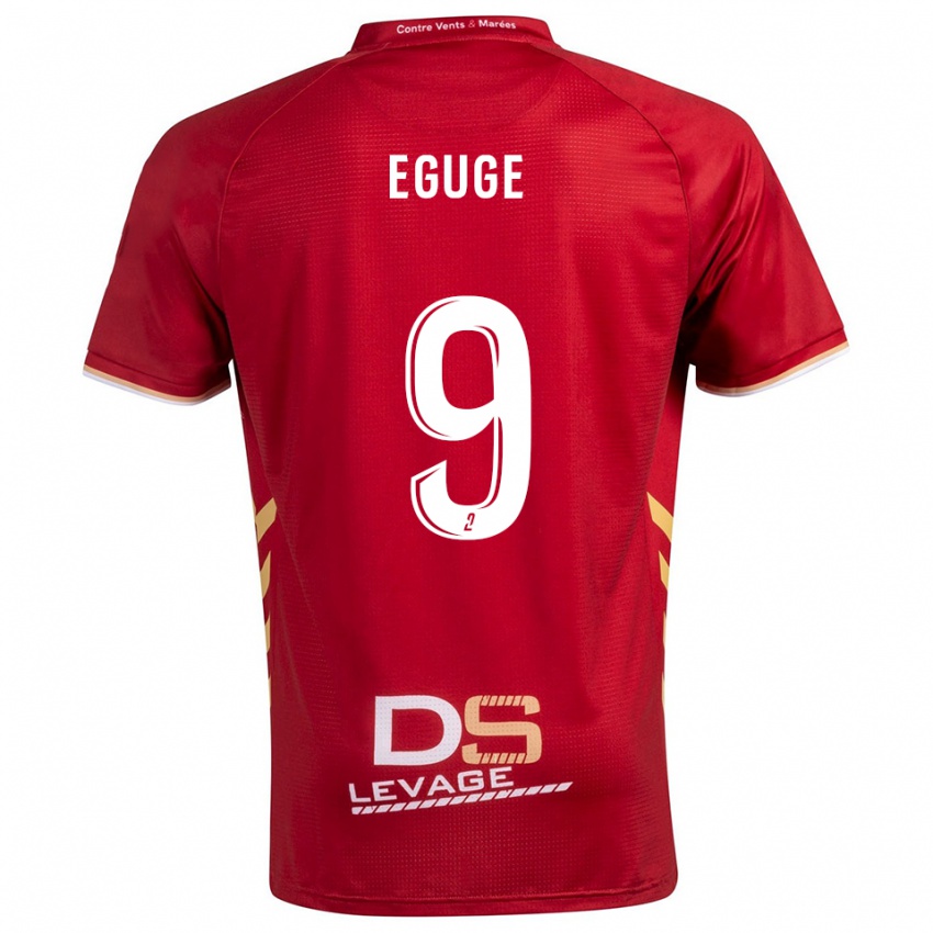 גברים Benny Eguge #9 בורדו זהב הרחק ג'רזי 2025/26 חולצה קצרה