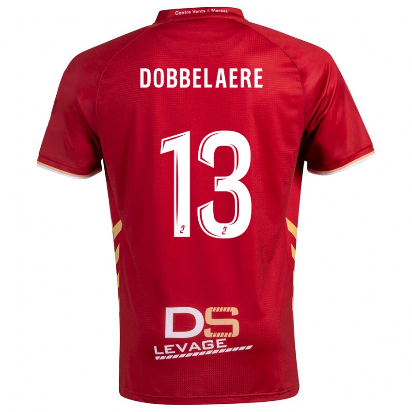 גברים Maxime Dobbelaere #13 בורדו זהב הרחק ג'רזי 2025/26 חולצה קצרה