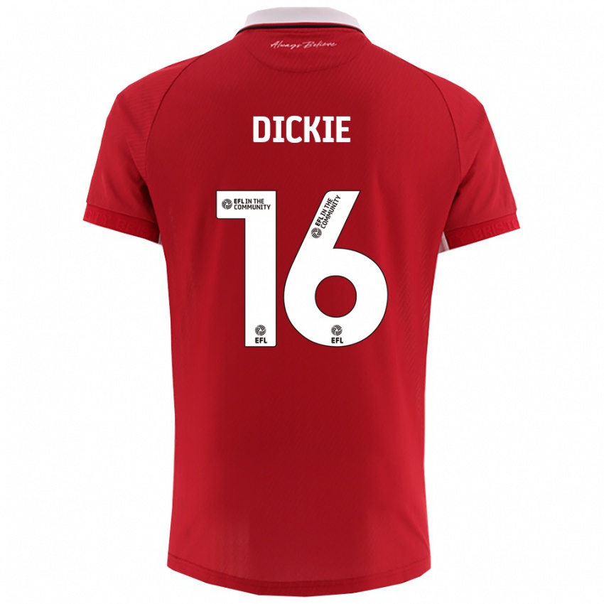 נשים רוברט דיקי #16 אדום לבן ג'רזי ביתית 2025/26 חולצה קצרה