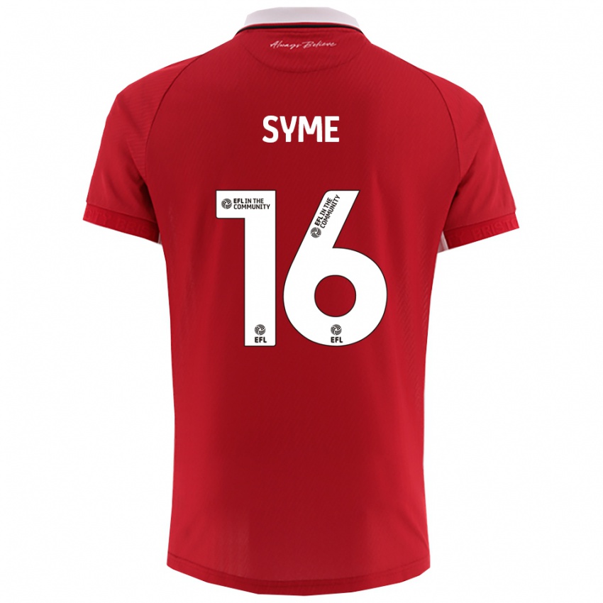 נשים אמילי סיים #16 אדום לבן ג'רזי ביתית 2025/26 חולצה קצרה