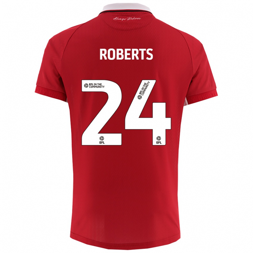 נשים היידון רוברטס #24 אדום לבן ג'רזי ביתית 2025/26 חולצה קצרה