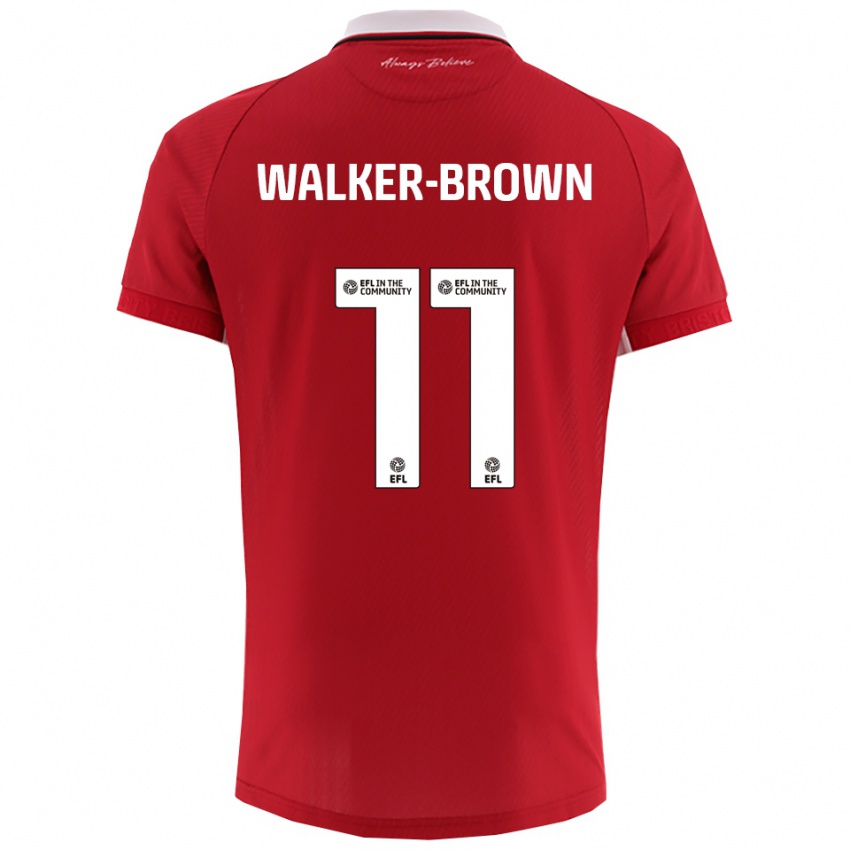 נשים Rushon Walker-Brown #11 אדום לבן ג'רזי ביתית 2025/26 חולצה קצרה