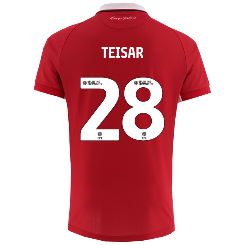 נשים טיאנה טייסר #28 אדום לבן ג'רזי ביתית 2025/26 חולצה קצרה