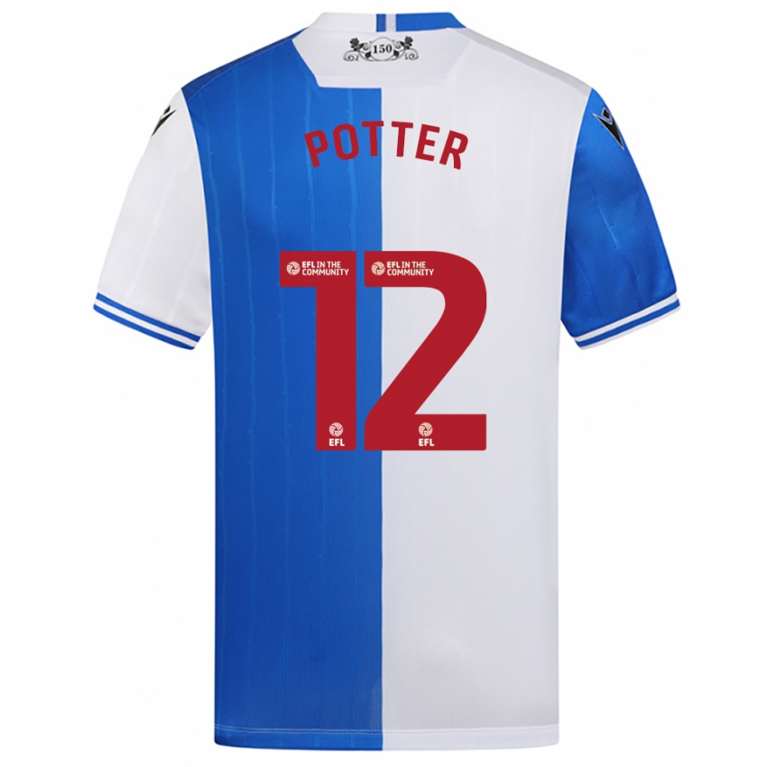 נשים Aaron Potter #12 כחול לבן ג'רזי ביתית 2025/26 חולצה קצרה