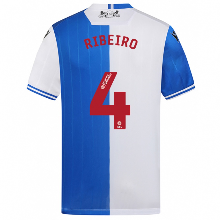 נשים יורי ריביירו #4 כחול לבן ג'רזי ביתית 2025/26 חולצה קצרה