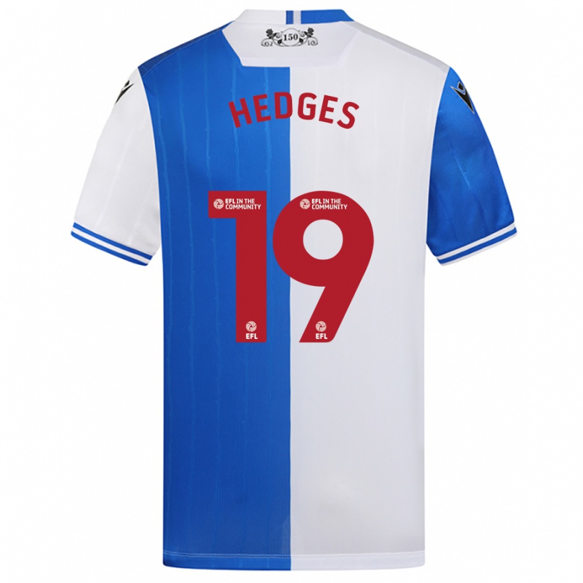 נשים ראיין הדג'ס #19 כחול לבן ג'רזי ביתית 2025/26 חולצה קצרה