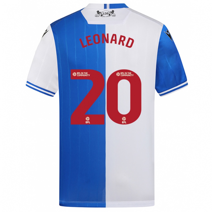 נשים הארי לאונרד #20 כחול לבן ג'רזי ביתית 2025/26 חולצה קצרה