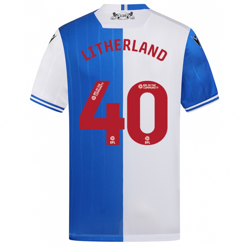 נשים Matty Litherland #40 כחול לבן ג'רזי ביתית 2025/26 חולצה קצרה