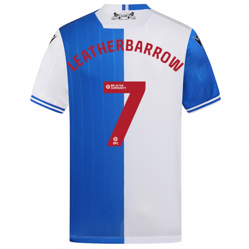 נשים Freddie Leatherbarrow #7 כחול לבן ג'רזי ביתית 2025/26 חולצה קצרה