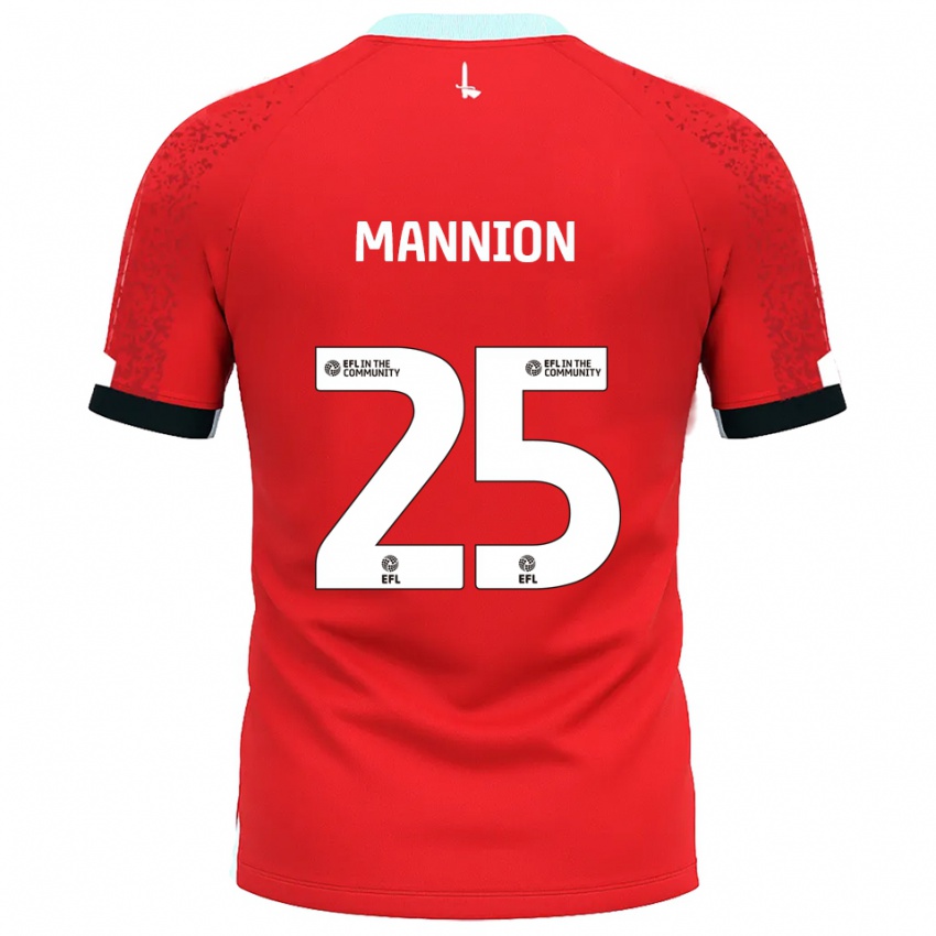 נשים Will Mannion #25 אדום לבן ג'רזי ביתית 2025/26 חולצה קצרה