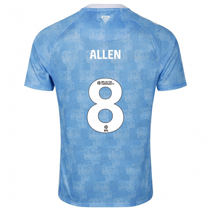 נשים ג'יימי אלן #8 תכלת לבן ג'רזי ביתית 2025/26 חולצה קצרה