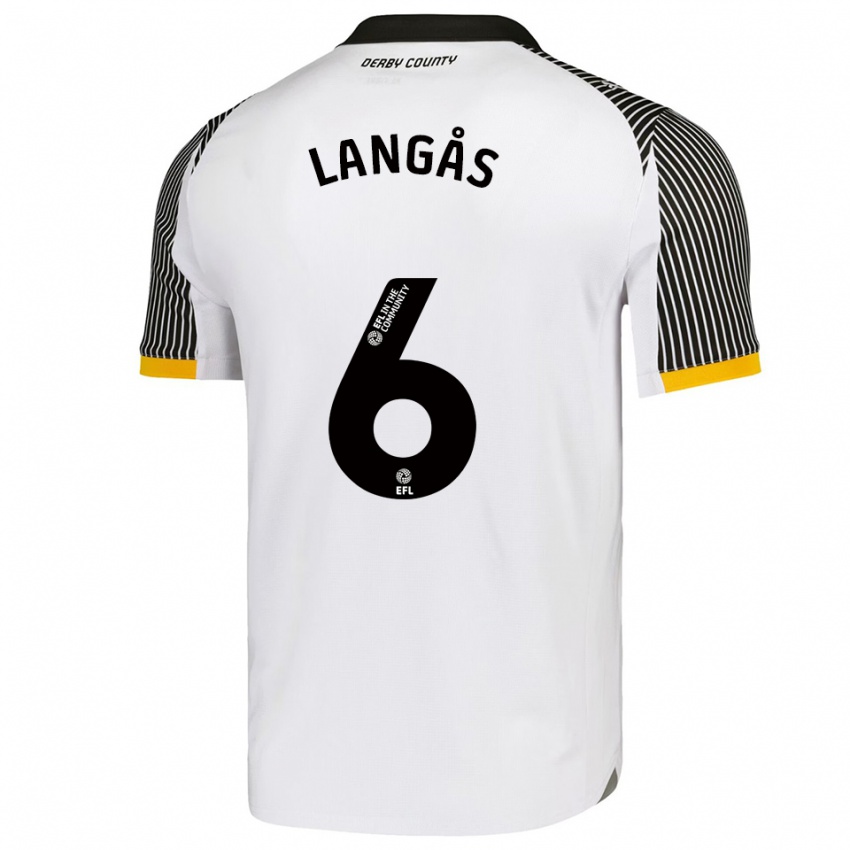 נשים סונדרה לנגוס #6 לבן שחור ג'רזי ביתית 2025/26 חולצה קצרה